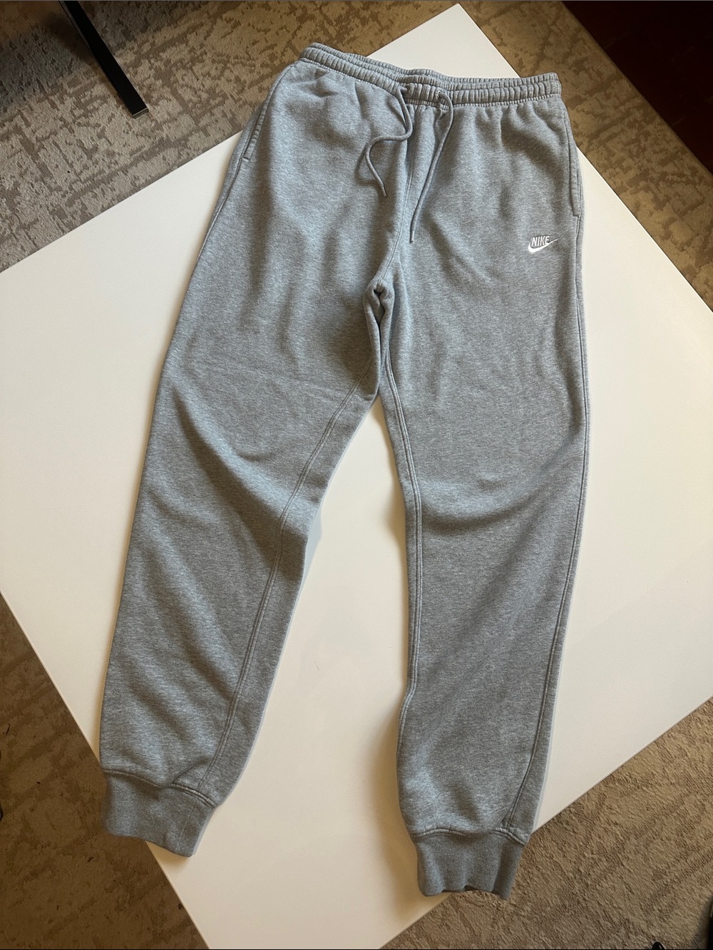 Nike Men’s Light Gray Sweatpants with Drawstring